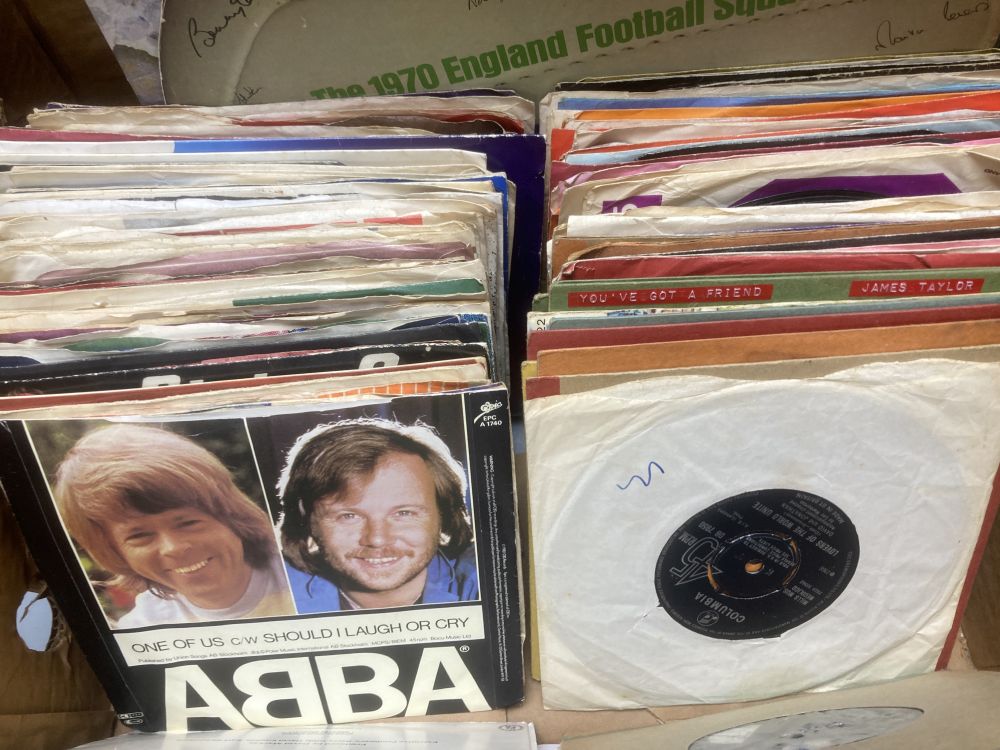 Rock and Pop, a collection of LP and 45rpm vinyl records, including Led Zeppelin, Zoso, 1971,